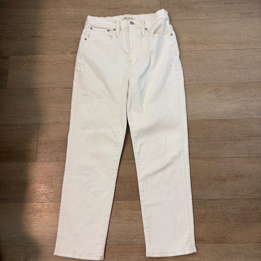 Madewell White Straight Leg Jeans